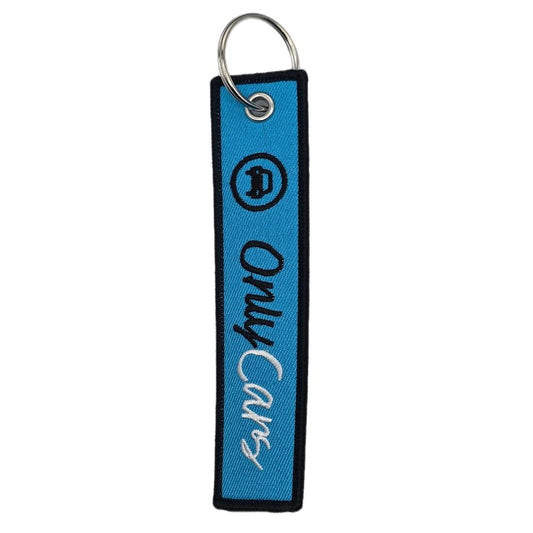 Only Cars KeyTag Keychain -  Blue with "Only Cars"