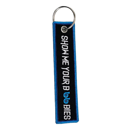 Show Me Your Boobies KeyTag keychain Color - Cyann Blue